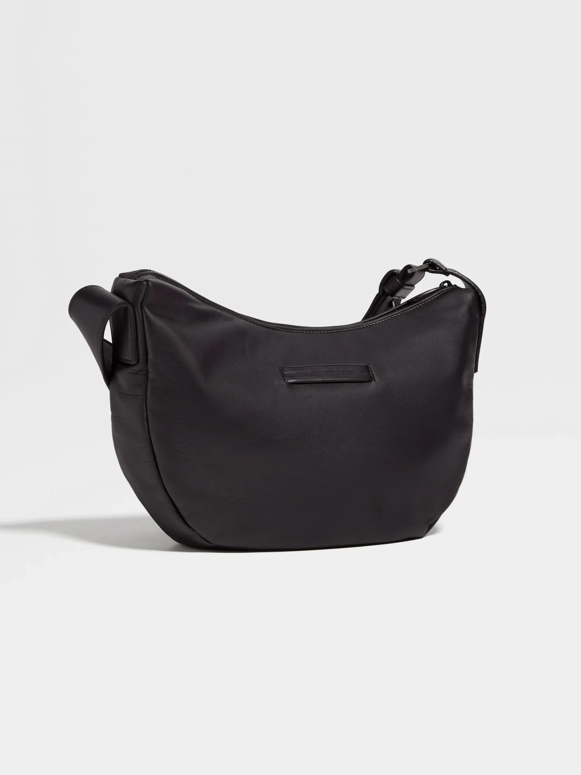 Travel In Style|Bags And Wallets>ZEGNA Dark Brown SECONDSKIN Hobo Panorama Micro Bag DarkBrown