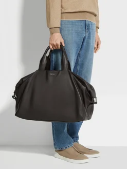 Small Gifts|Travel In Style>ZEGNA Dark Brown SECONDSKIN Holdall Raglan DarkBrown