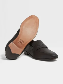 Loafers>ZEGNA Dark Brown SECONDSKIN L'Asola Loafers DarkBrown