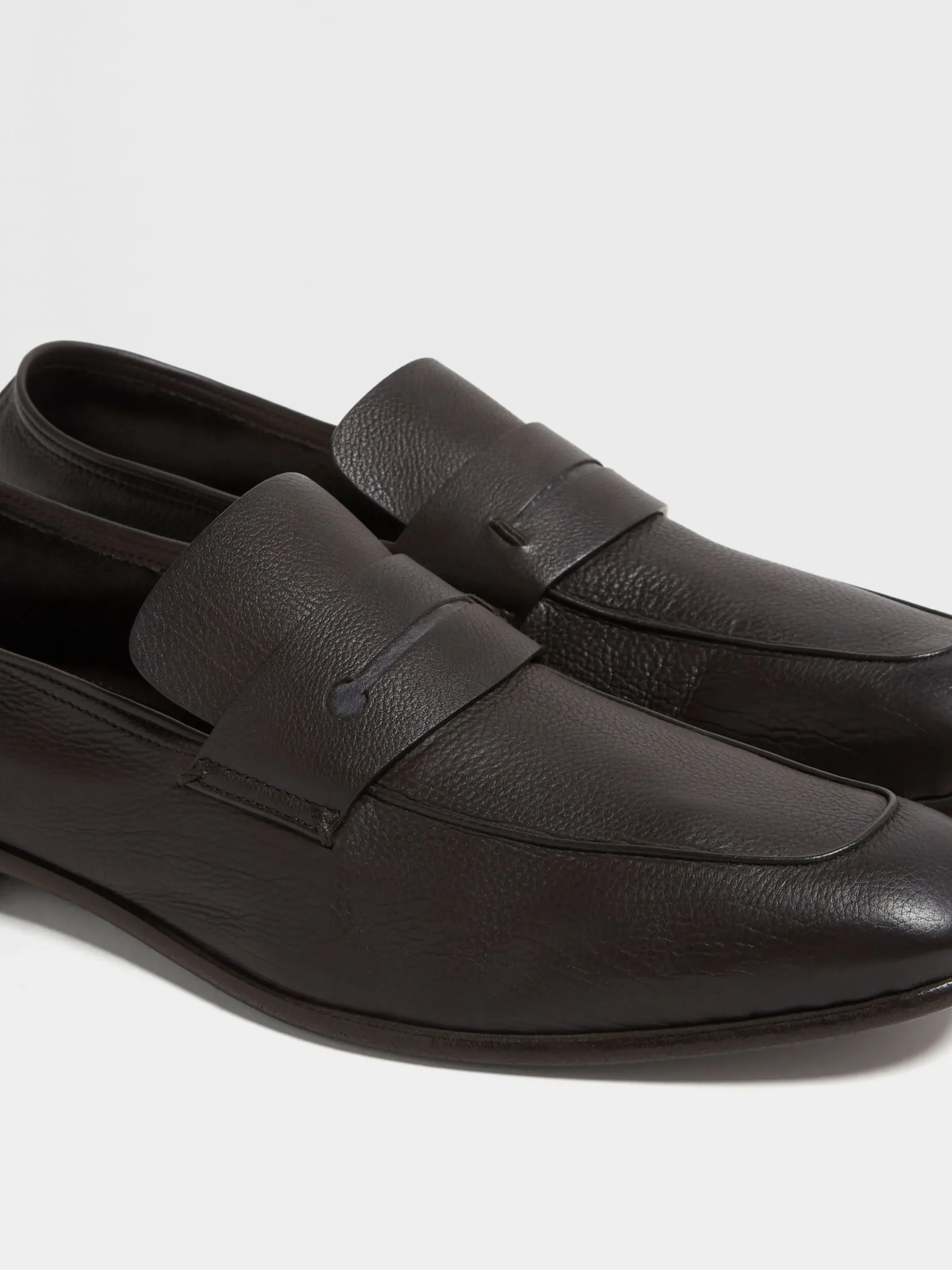 Loafers>ZEGNA Dark Brown SECONDSKIN L'Asola Loafers DarkBrown