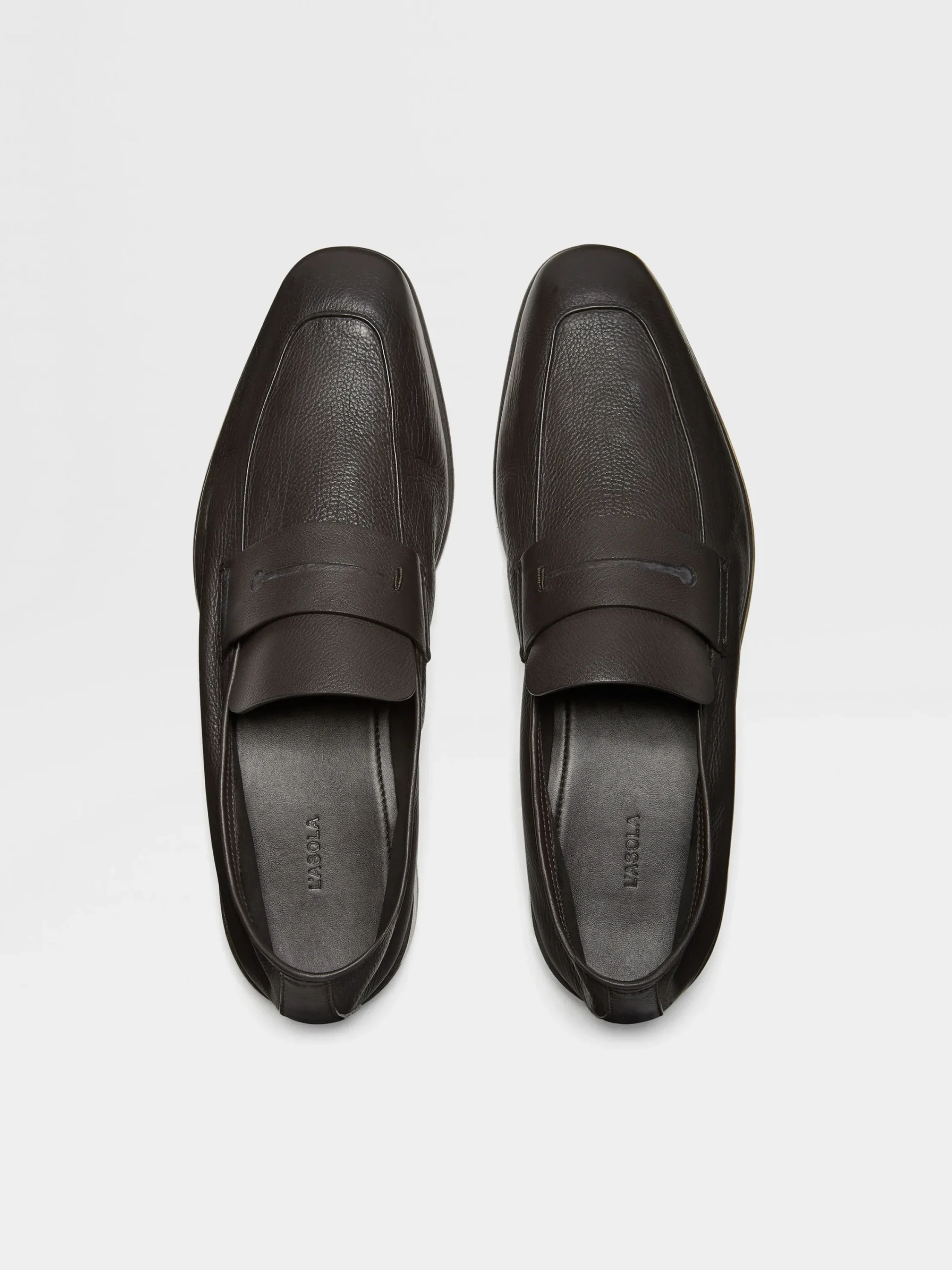Loafers>ZEGNA Dark Brown SECONDSKIN L'Asola Loafers DarkBrown