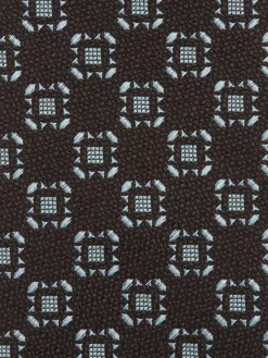 Ties And Bow Ties>ZEGNA Dark Brown Silk Tie DarkBrown