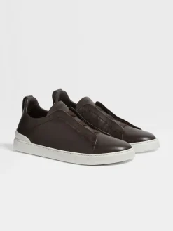 Travel In Style|Sneakers>ZEGNA Dark Brown Triple Stitch™ SECONDSKIN Sneakers DarkBrown