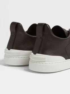 Travel In Style|Sneakers>ZEGNA Dark Brown Triple Stitch™ SECONDSKIN Sneakers DarkBrown
