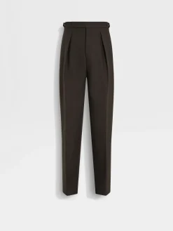Pants>ZEGNA Dark Brown Wool Pants DarkBrown