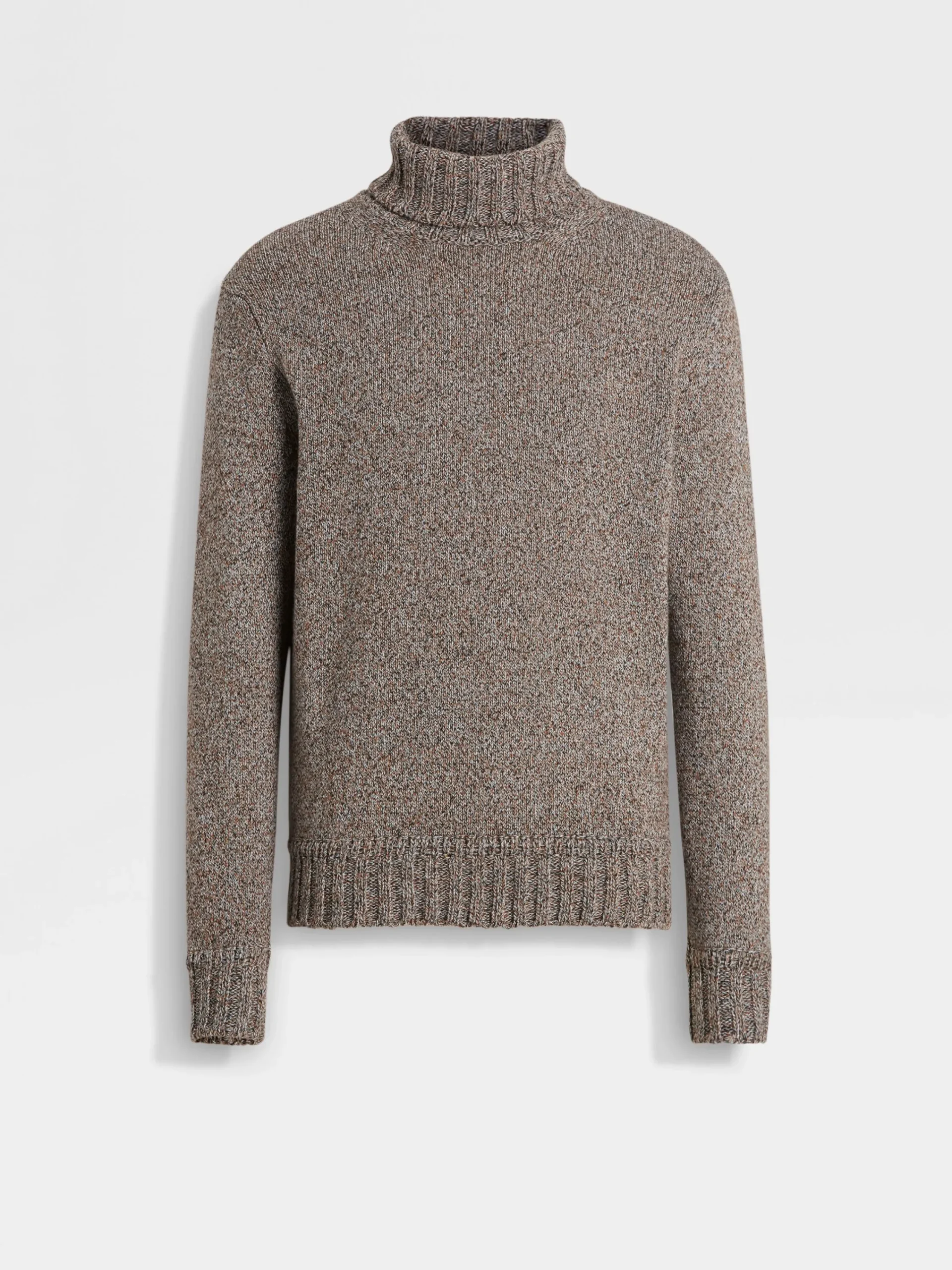 Travel In Style|Sweaters>ZEGNA Dark Foliage and Taupe Oasi Cashmere Turtleneck DarkFoliage/Taupe