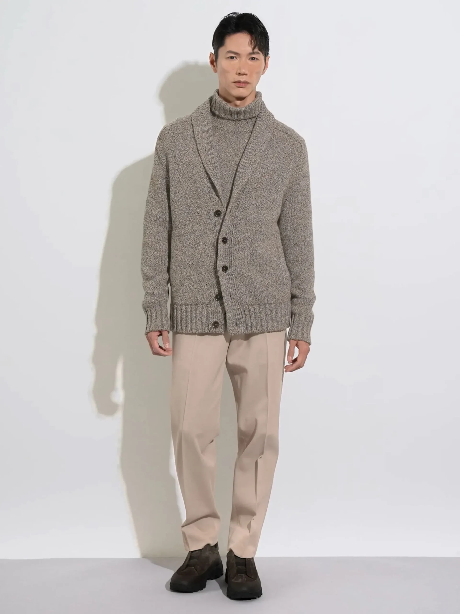 Travel In Style|Sweaters>ZEGNA Dark Foliage and Taupe Oasi Cashmere Turtleneck DarkFoliage/Taupe