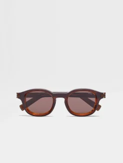 Sunglasses>ZEGNA Dark Foliage Aurora I Acetate Sunglasses DarkFoliage