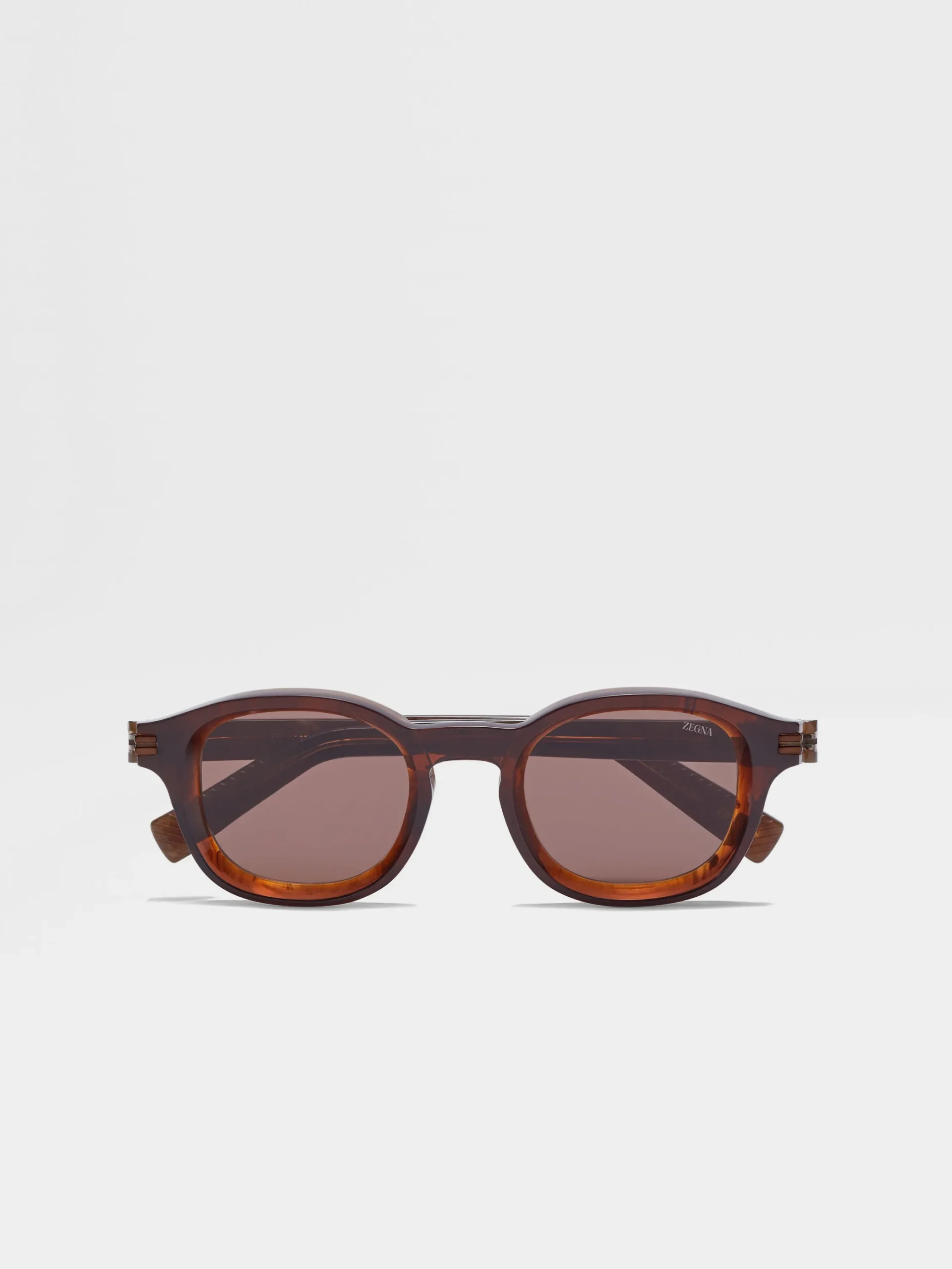 Sunglasses>ZEGNA Dark Foliage Aurora I Acetate Sunglasses DarkFoliage