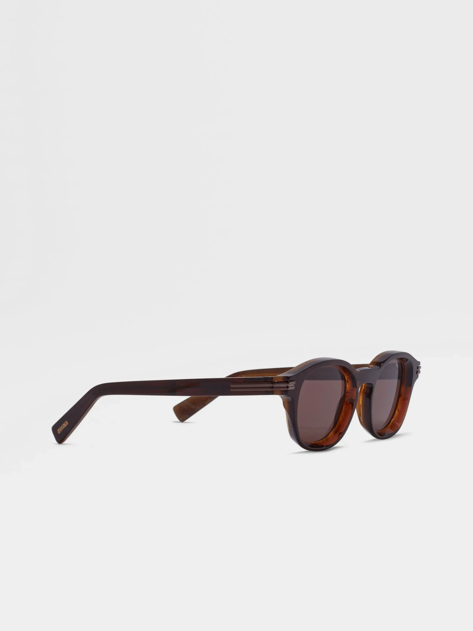 Sunglasses>ZEGNA Dark Foliage Aurora I Acetate Sunglasses DarkFoliage