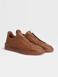 Sneakers>ZEGNA Dark Foliage Deerskin Triple Stitch™ Sneakers DarkFoliage