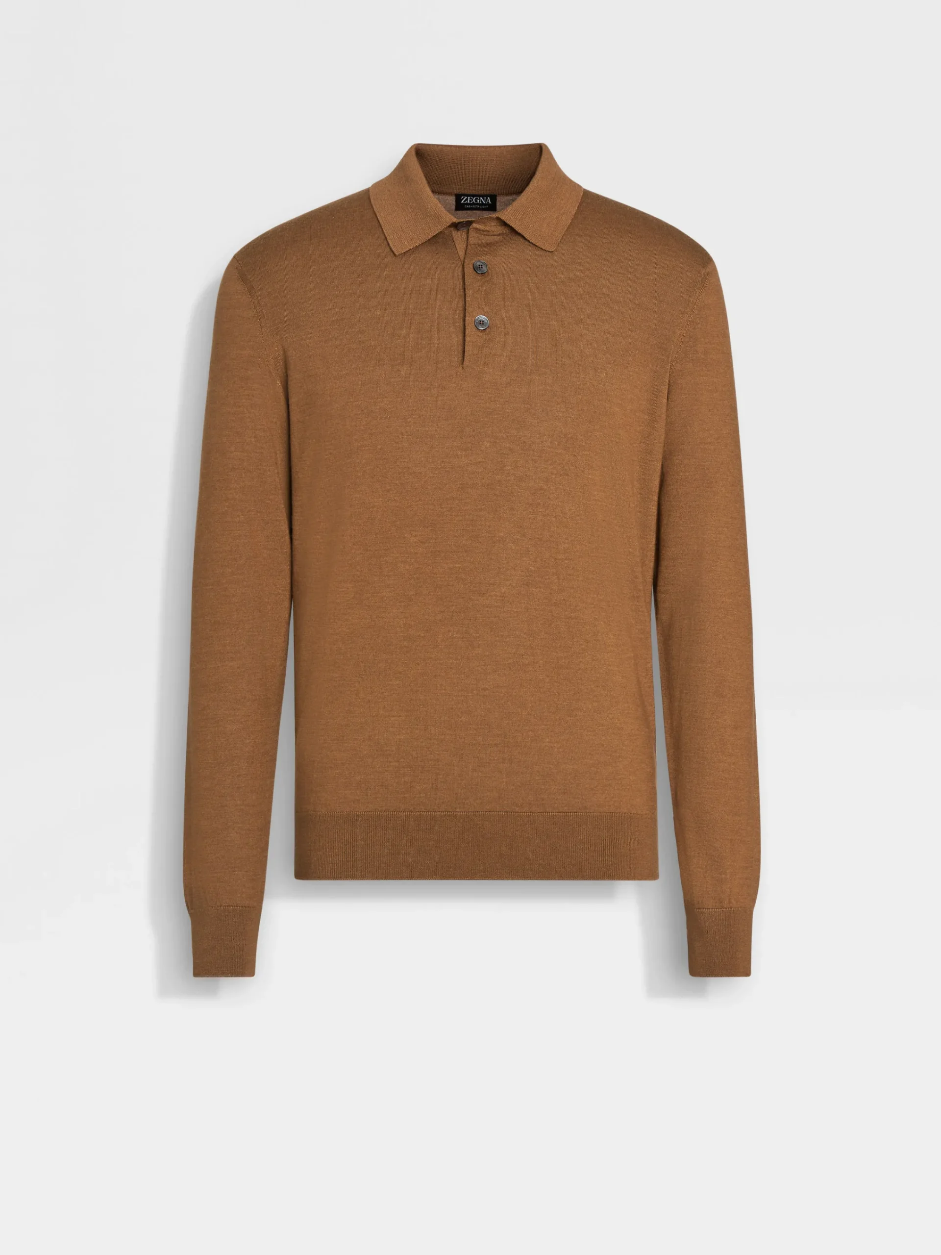 Sweaters>ZEGNA Dark Foliage Mélange Cashseta Polo Shirt DarkFoliageMélange