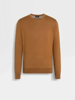 Sweaters>ZEGNA Dark Foliage Mélange Cashseta Crewneck DarkFoliageMélange