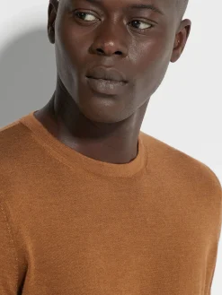 Sweaters>ZEGNA Dark Foliage Mélange Cashseta Crewneck DarkFoliageMélange