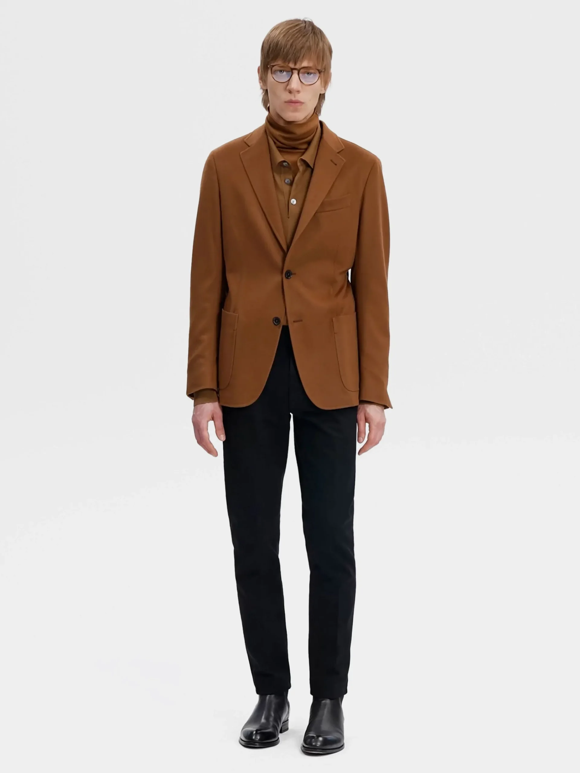 Travel In Style|Sweaters>ZEGNA Dark Foliage Mélange Cashseta Turtleneck DarkFoliageMélange