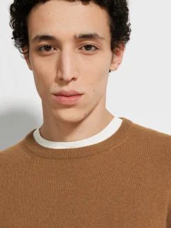 Travel In Style|Sweaters>ZEGNA Dark Foliage Mélange Oasi Cashmere Crewneck DarkFoliageMélange