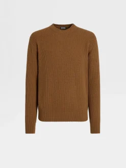Travel In Style|Sweaters>ZEGNA Dark Foliage Mélange Oasi Cashmere Crewneck DarkFoliageMélange