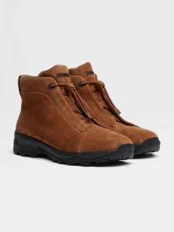 Boots|Sneakers>ZEGNA Dark Foliage Suede Triple Stitch™ Vetta Sneakers DarkFoliage
