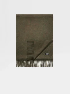 Small Gifts|Soft Accessories>ZEGNA Dark Green Multimélange Oasi Cashmere Scarf DarkGreenMultimélange