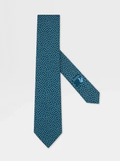 Ties And Bow Ties>ZEGNA Dark Green Silk Tie DarkGreen