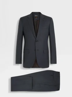 Suits>ZEGNA Dark Grey Centoventimila Wool Suit DarkGrey