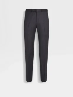 Pants>ZEGNA Dark Grey Centoventimila Wool Pants DarkGrey