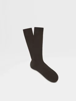 Underwear And Socks|Underwear And Socks>ZEGNA Dark Grey Cotton Socks DarkGrey