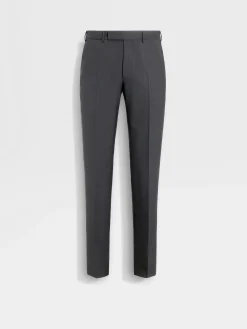 Pants>ZEGNA Dark Grey High Performance™ Wool Pants DarkGrey