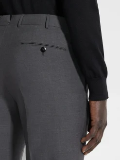 Pants>ZEGNA Dark Grey High Performance™ Wool Pants DarkGrey