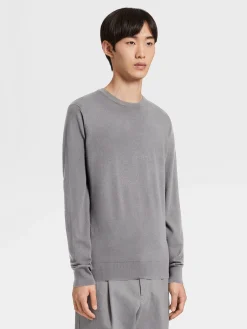 Sweaters>ZEGNA Dark Grey 12milmil12 Wool Crewneck DarkGrey