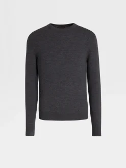 Sweaters>ZEGNA Dark Grey 12milmil12 Wool Crewneck DarkGrey