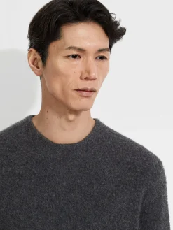 Sweaters>ZEGNA Dark Grey Mélange Oasi Cashmere Crewneck DarkGreyMélange