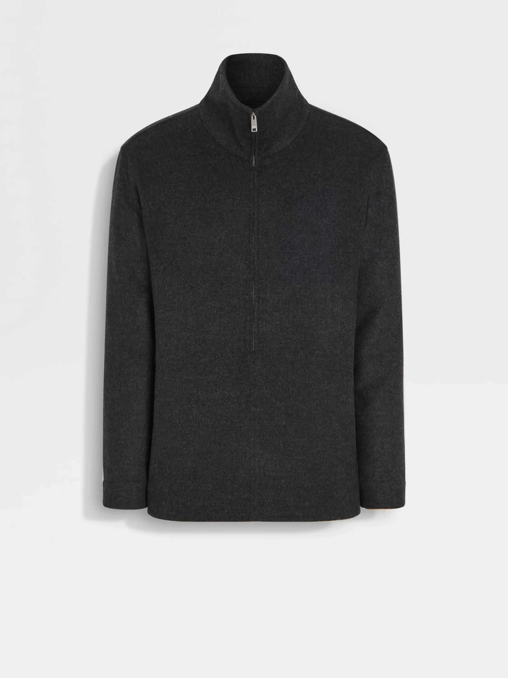 Overshirts And Chore Jackets>ZEGNA Dark Grey Mélange Trofeo™ Cashmere Overshirt DarkGreyMélange