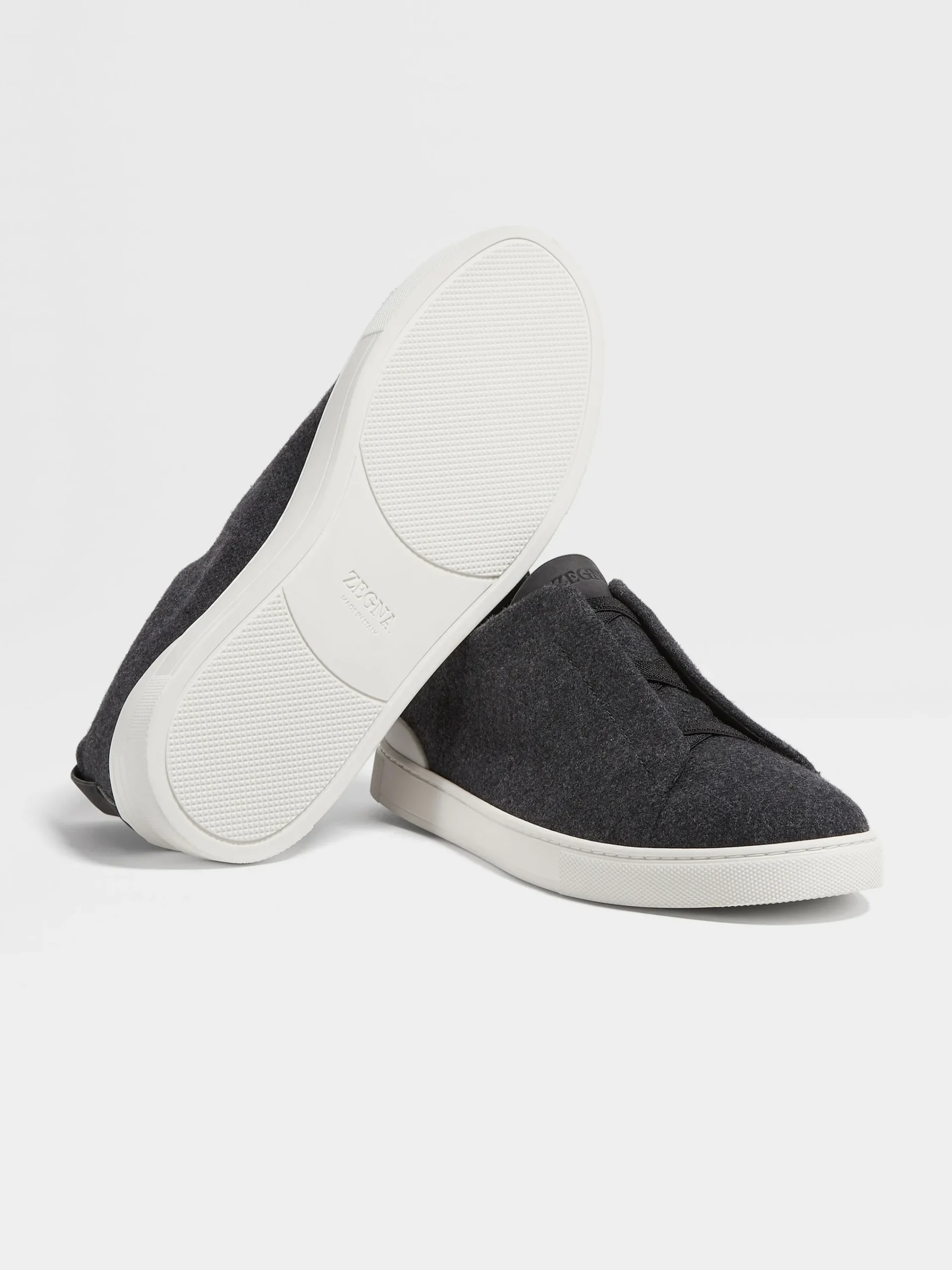 Sneakers>ZEGNA Dark Grey Oasi Cashmere Triple Stitch™ Sneakers DarkGrey