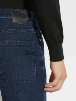 Jeans>ZEGNA Dark Grey Stone-washed Stretch Cotton Roccia Jeans DarkGrey