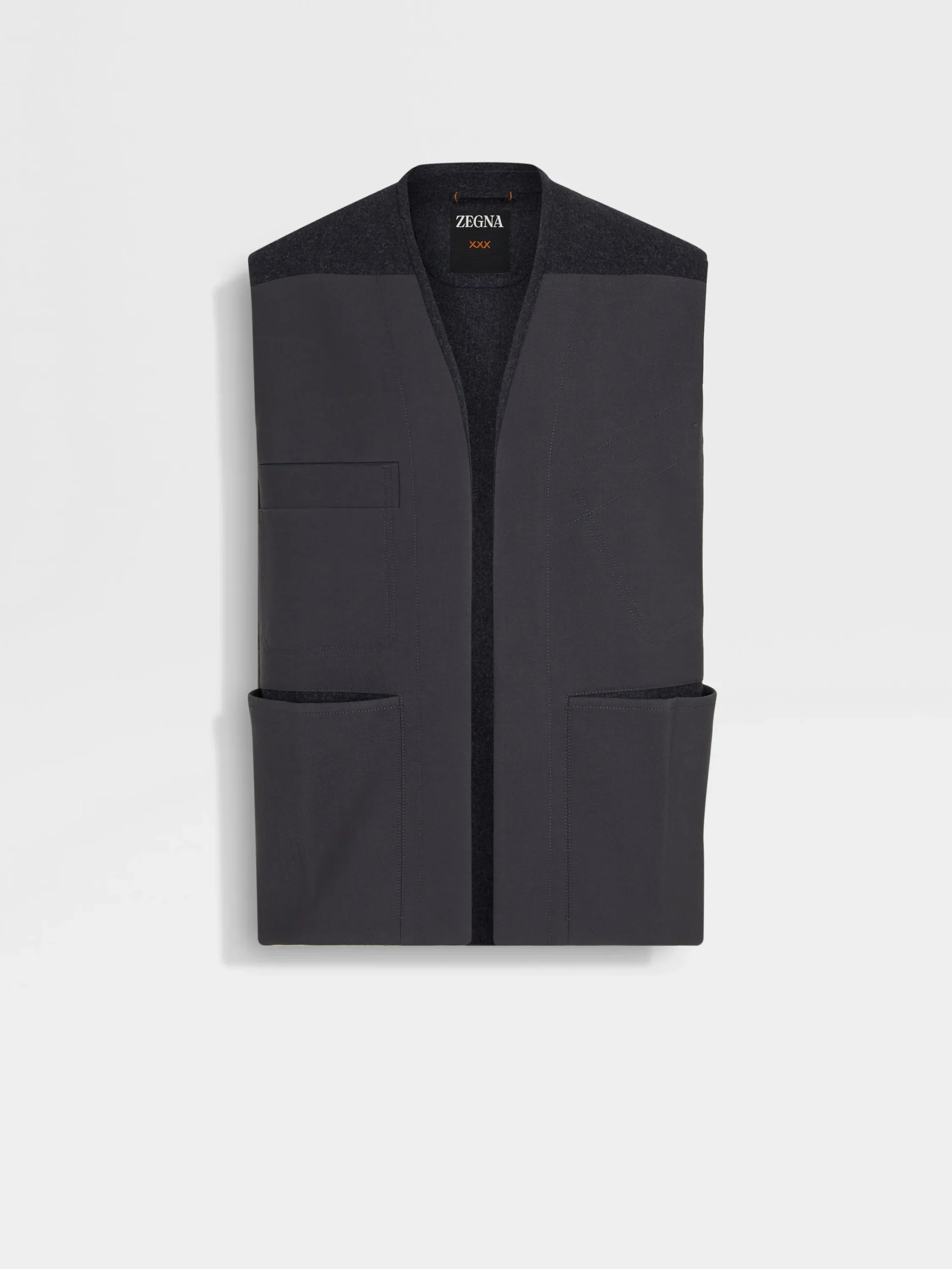 Blazers>ZEGNA Dark Grey Wool and Cashmere Jacket DarkGrey