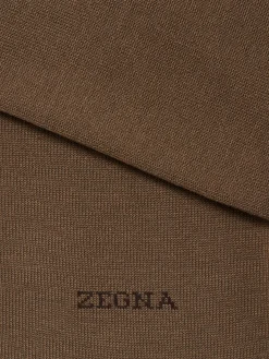 Underwear And Socks|Underwear And Socks>ZEGNA Dark Khaki Cotton Blend Socks DarkKhaki