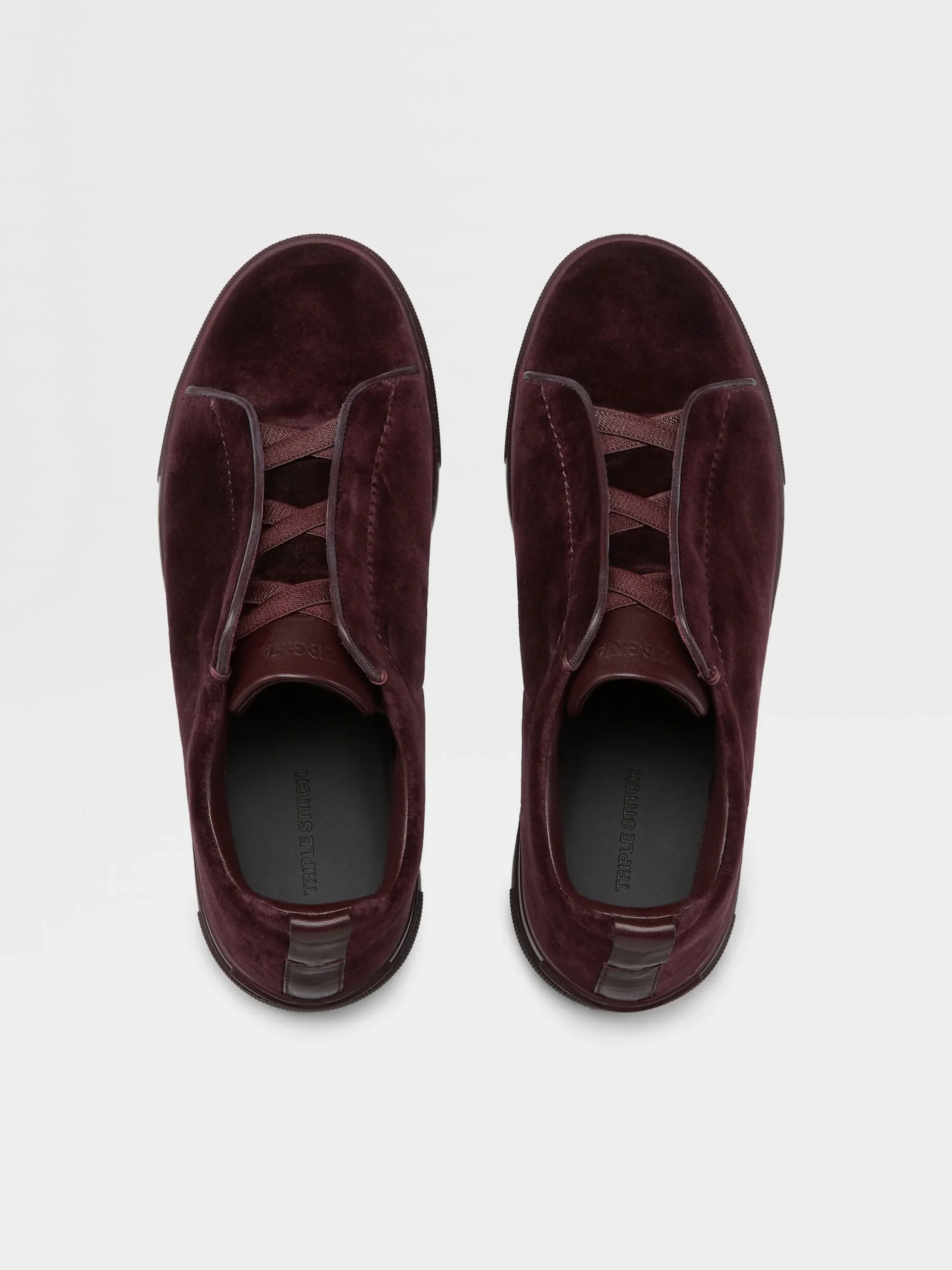 Sneakers>ZEGNA Dark Purple Velvet Triple Stitch™ Sneakers DarkPurple