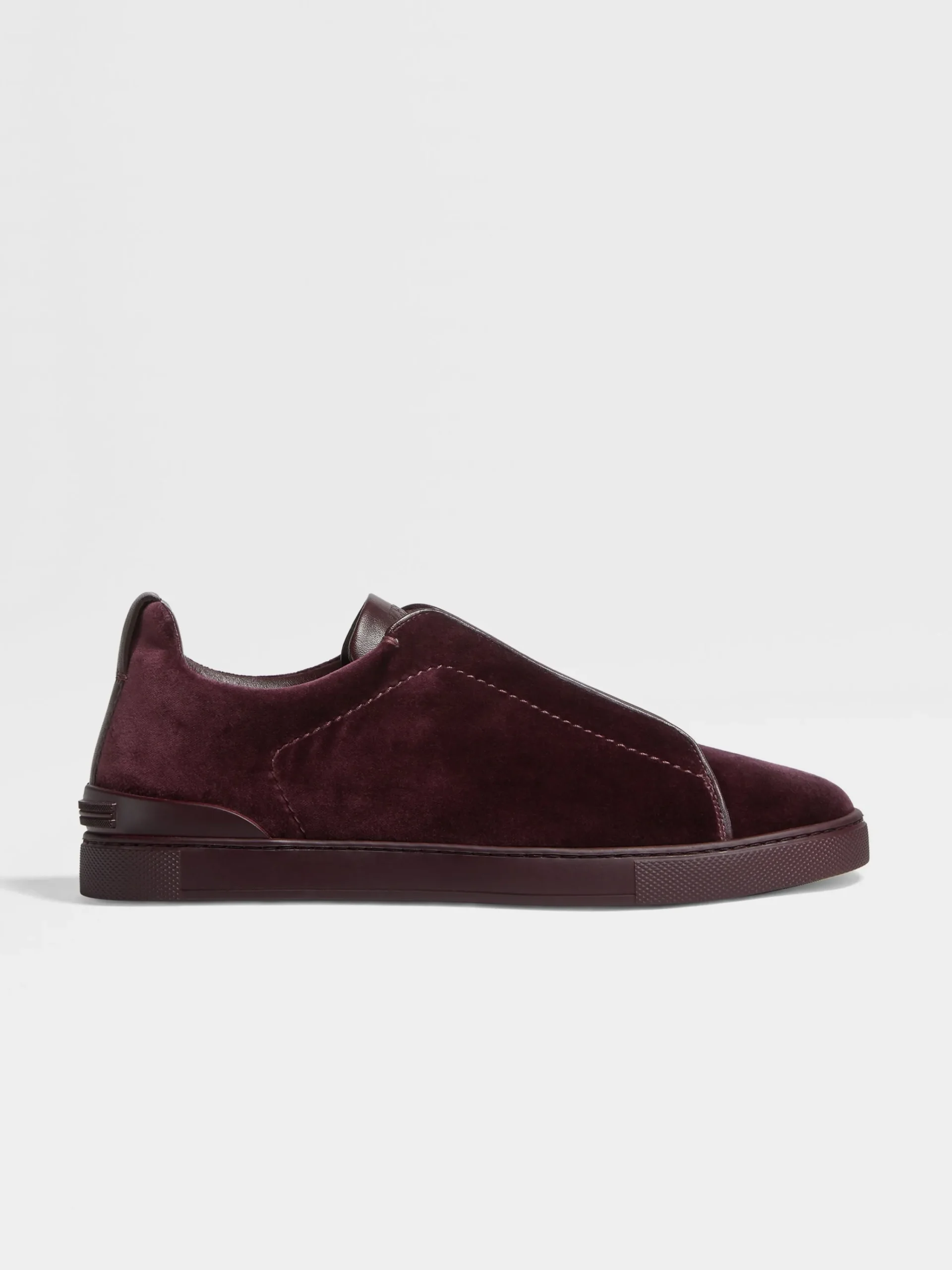Sneakers>ZEGNA Dark Purple Velvet Triple Stitch™ Sneakers DarkPurple