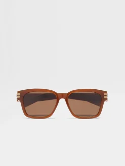 Sunglasses>ZEGNA Acetate Sunglasses Foliage