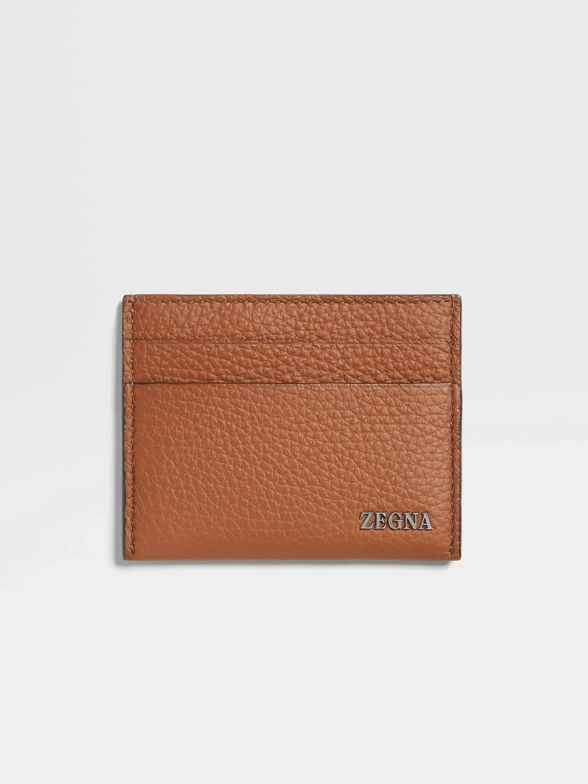 Small Gifts|Bags And Wallets>ZEGNA Deerskin Card Case Foliage