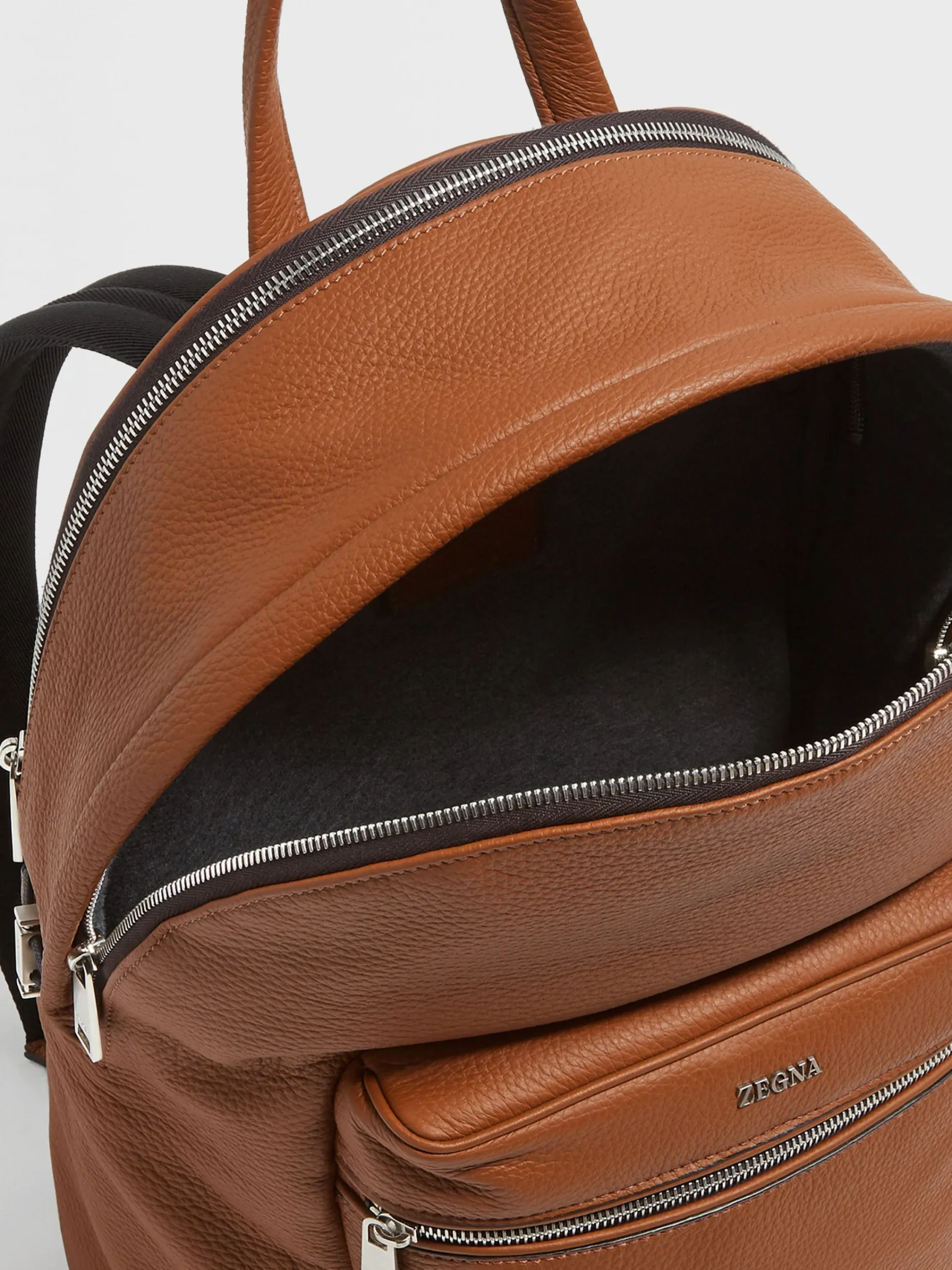 Travel In Style|Bags And Wallets>ZEGNA Deerskin Hoodie Backpack Foliage