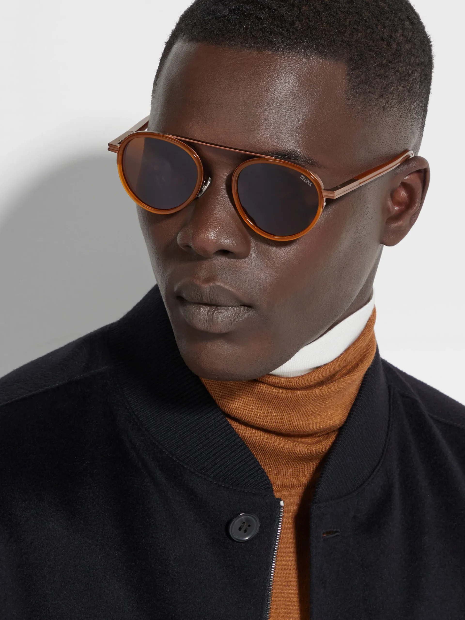 Sunglasses>ZEGNA Orizzonte II Acetate and Metal Sunglasses Foliage