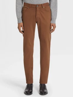 Jeans>ZEGNA Stretch Cotton Roccia Jeans Foliage