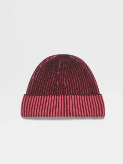 Small Gifts|Travel In Style>ZEGNA Fuchsia and Dark Purple Oasi Cashmere Beanie Fuchsia/DarkPurple