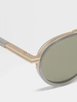 Sunglasses>ZEGNA Orizzonte II Acetate and Metal Sunglasses Green