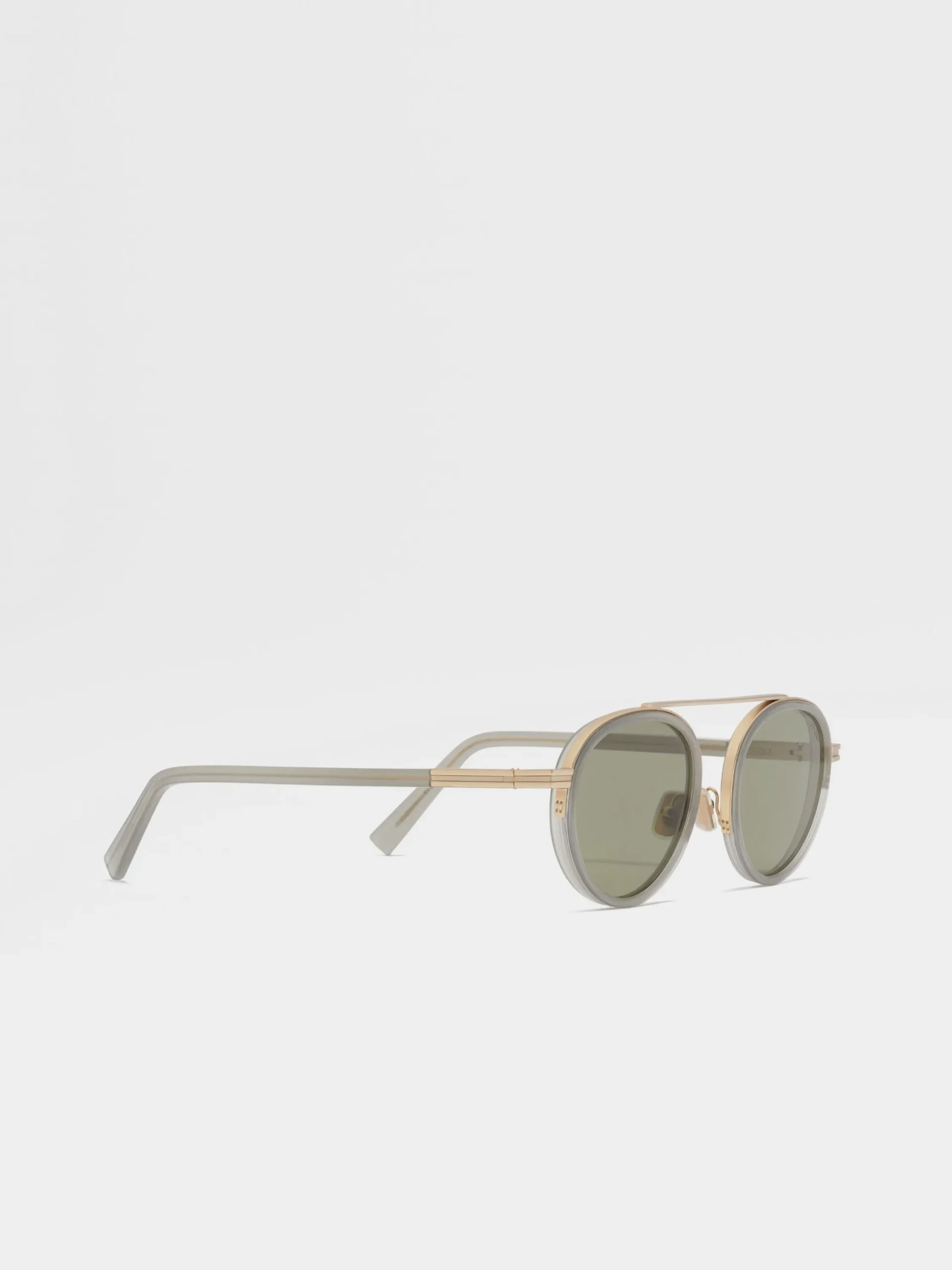 Sunglasses>ZEGNA Orizzonte II Acetate and Metal Sunglasses Green