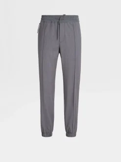 Joggers And Sweatshirts>ZEGNA Grey Mélange High Performance™ Wool Joggers GreyMelange
