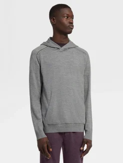 Joggers And Sweatshirts|Sweaters>ZEGNA Grey Mélange 12milmil12 Wool Hoodie GreyMélange