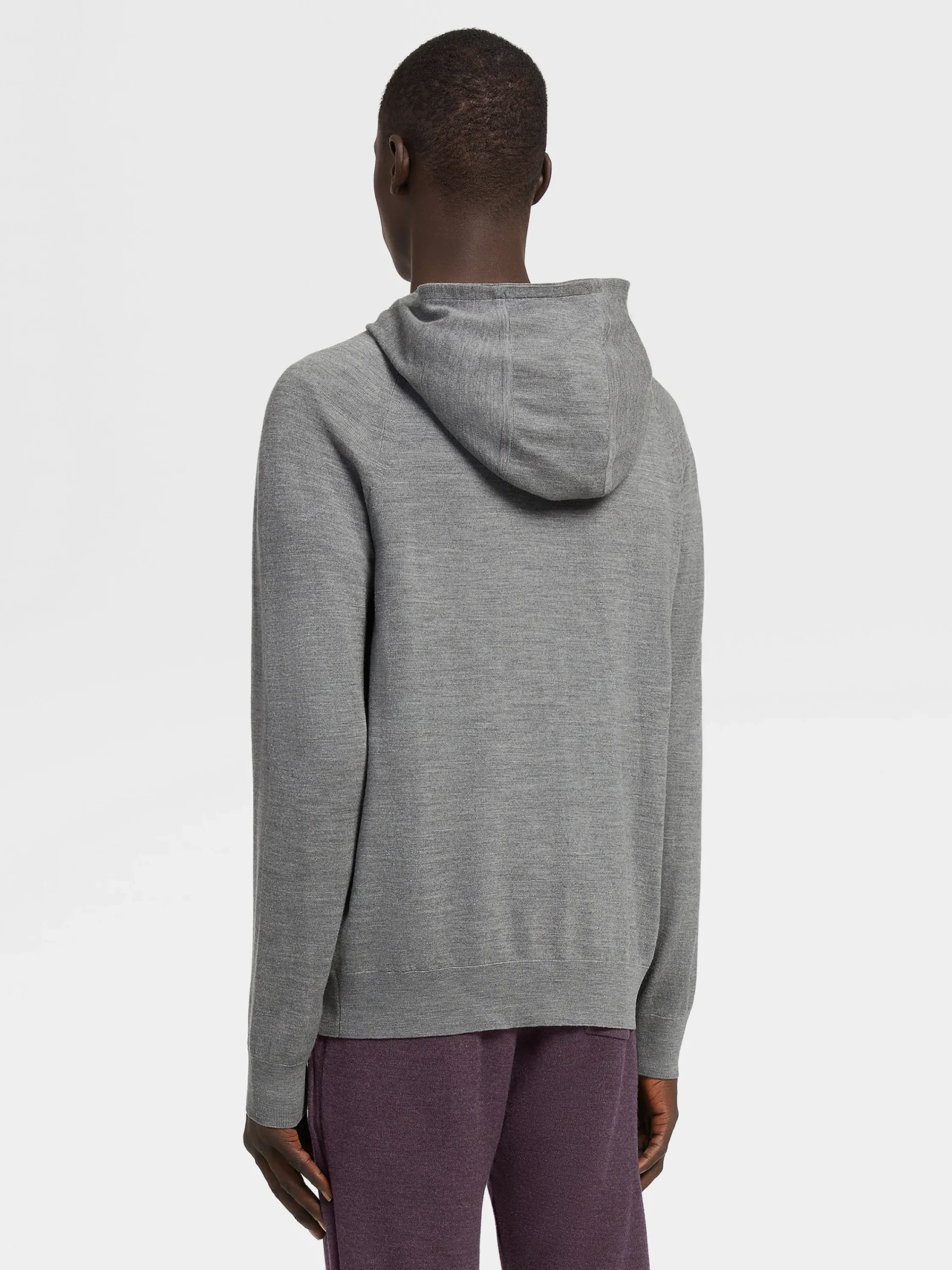 Joggers And Sweatshirts|Sweaters>ZEGNA Grey Mélange 12milmil12 Wool Hoodie GreyMélange